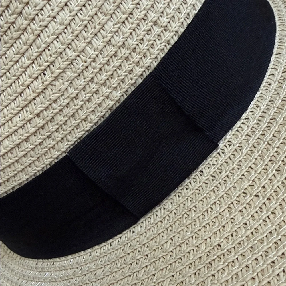 {NWT} American Hat Makers | Afternoon Fedora Handmade Straw Hat Cream/Black (MD) - Picture 8 of 16